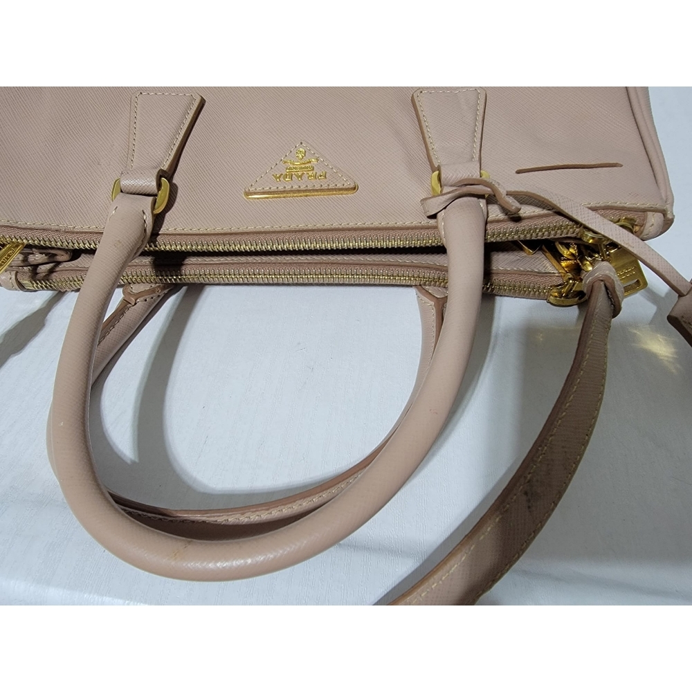 Prada Saffiano Lux Leather Small Galleria Double Zip Tote Bag Light Rose Pink - Picture 11 of 16